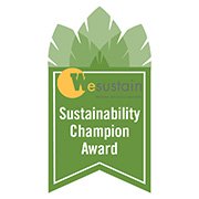 Sustainability Champion Award logo.