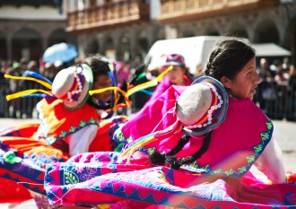 Colorful, traditional dancers