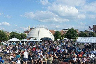 Photo of crowd at a past Kalamazoo Blues Festival.