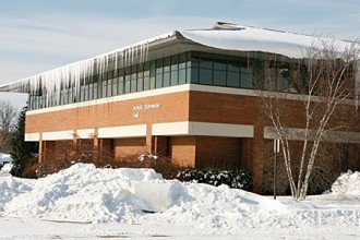 Photo of WMU's Schneider Hall in winter.