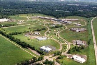 Aerial photo of WMU's BTR Park.