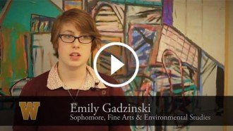 Video still of Emily Gadzinski's interview.