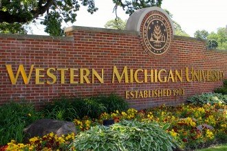 Western Michigan University entrance sign.