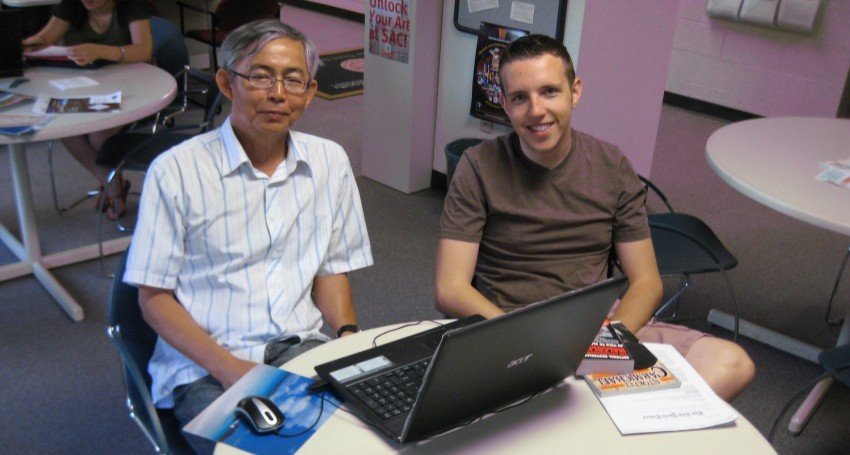 Photo of Zaw Thein with article author Ian Magnuson.