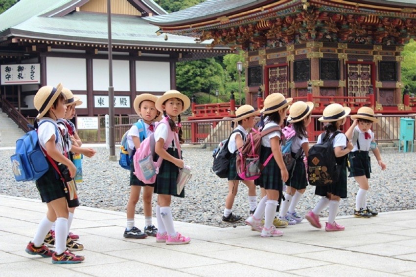 Young students in Narita, Japan.