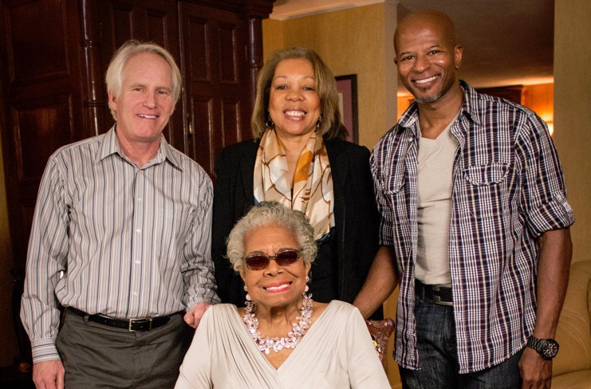 Bob Hercules, co-director Rita Coburn Whack and Director of Photography Keith Walker with Dr. Angelou in 2014.
