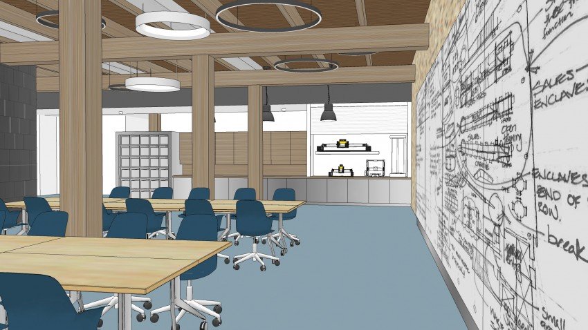 Artist's rendition of instructional space at WMU AMP Lab.