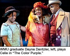 WMU graduate Dayna Dantzler, left, plays Celie in 'The Color Purple.'