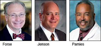 Photo of Drs. Robert A. Forse, Hal B. Jenson and Rubens J. Pamies.
