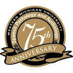 WMU Department of Speech Pathology and Audiology's 75th anniversary logo.