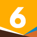 stylized graphic of the numeral 6