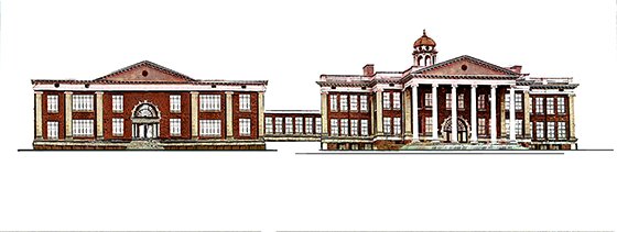 Artist's rendering of a renovated East Hall.