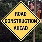 Road construction sign.