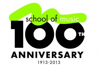 School of Music 100th anniversary logo.