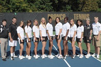 Photo of the 2012-13 WMU women's tennis team.