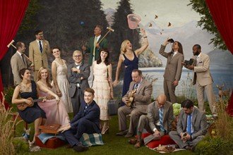 Photo of members of the bands Pink Martini and The von Trapps.