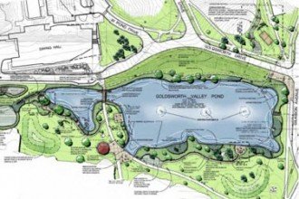 Rendering of the Goldsworth Valley Pond area.