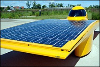 Photo of WMU's Sunseeker solar racecar.
