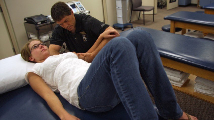 photo of patient receiving physical therapy
