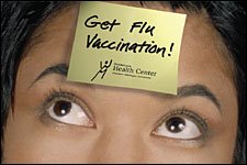 Photo of flu vaccination reminder.