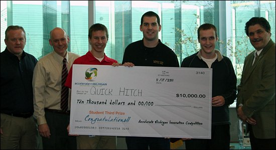 Photo of WMU's 2011 Accelerate Michigan Innovation Competition team.
