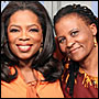 Photo of Oprah Winfrey and WMU graduate Tererai Trent.
